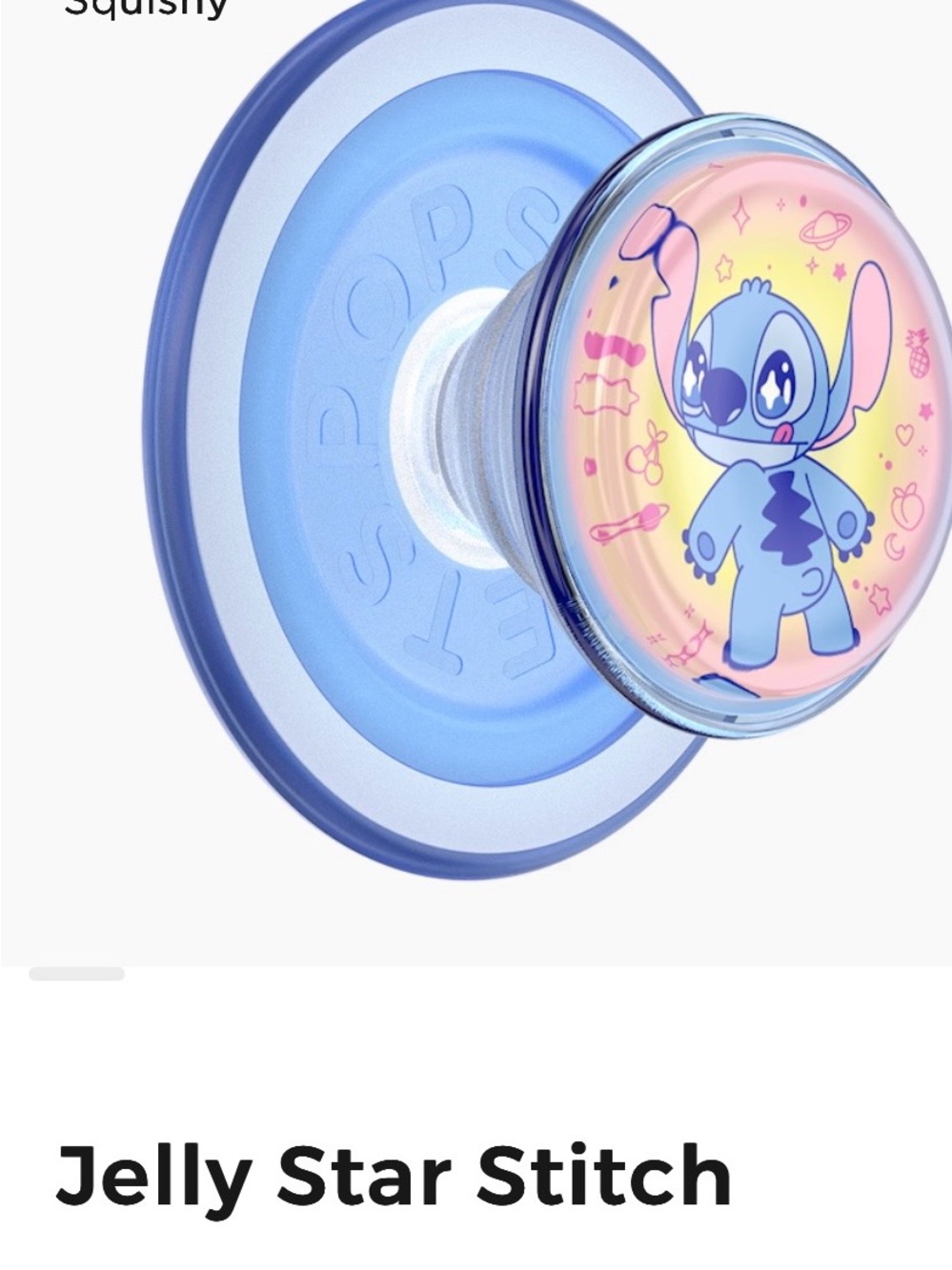 New Jelly Star Stitch  PopSocket Blue Jelly Star Stitch PopGrip Phone Grip